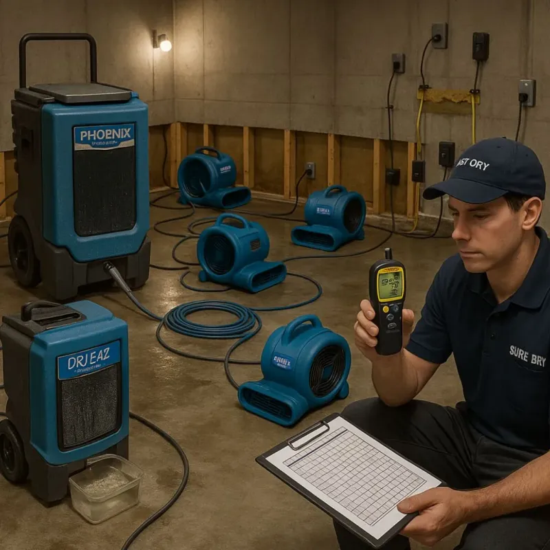 Structural Drying and Dehumidification process in North Branch, MI